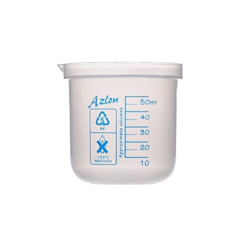 Azlon Plastic Graduated Beaker 50ml - Pack of 10
