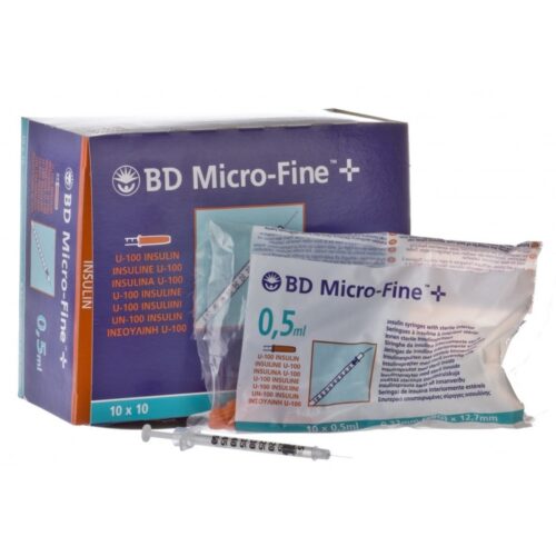 BD Microfine   0 5ml U100 Insulin Syringes  29G x 12 7mm