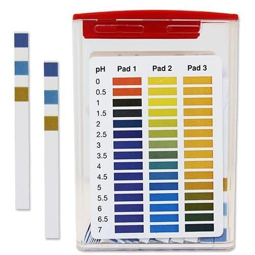 pH 0-7 Test Strips, 3 Pad 0.5 Intervals (100 Vinyl Strips)