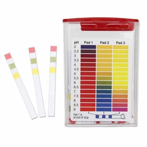 pH 2-9 Test Strips, 3 Pad 0.5 Intervals (vial of 100strips)